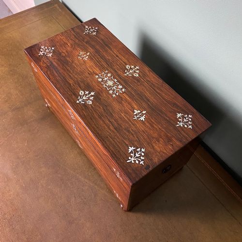 SPECTACULAR REGENCY ROSEWOOD ANTIQUE TEA CADDY - ADDITIONAL PHOTO 3