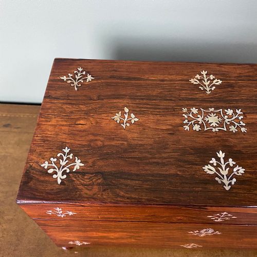 SPECTACULAR REGENCY ROSEWOOD ANTIQUE TEA CADDY - ADDITIONAL PHOTO 6