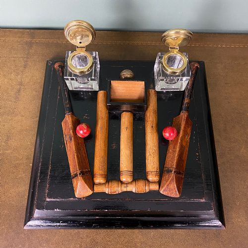 UNUSUAL CRICKET ANTIQUE DESK SET - ADDITIONAL PHOTO 1