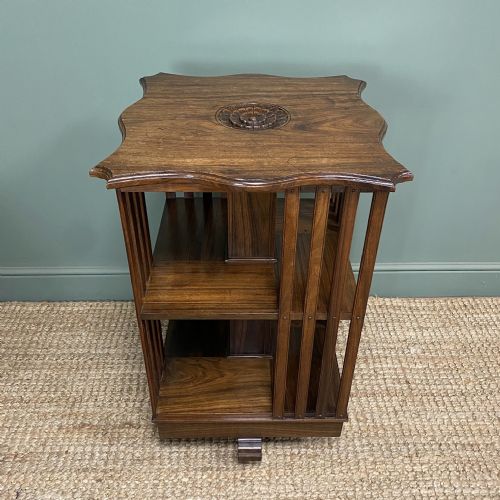superb quality victorian antique revolving bookcase - CATEGORY: ANTIQUE BOOKCASES - DATED VICTORIAN