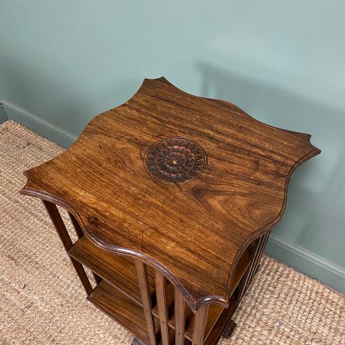 SUPERB QUALITY VICTORIAN ANTIQUE REVOLVING BOOKCASE - ADDITIONAL PHOTO 3