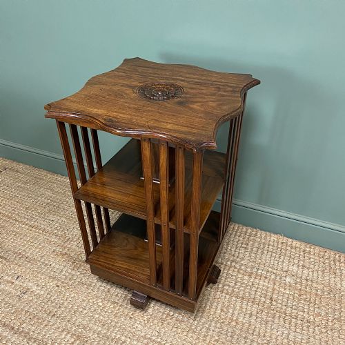 SUPERB QUALITY VICTORIAN ANTIQUE REVOLVING BOOKCASE - ADDITIONAL PHOTO 6