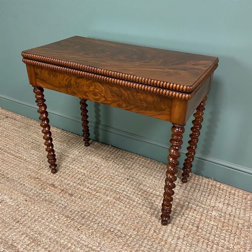 STUNNING VICTORIAN MAHOGANY ANTIQUE GAMES TABLE - ADDITIONAL PHOTO 4