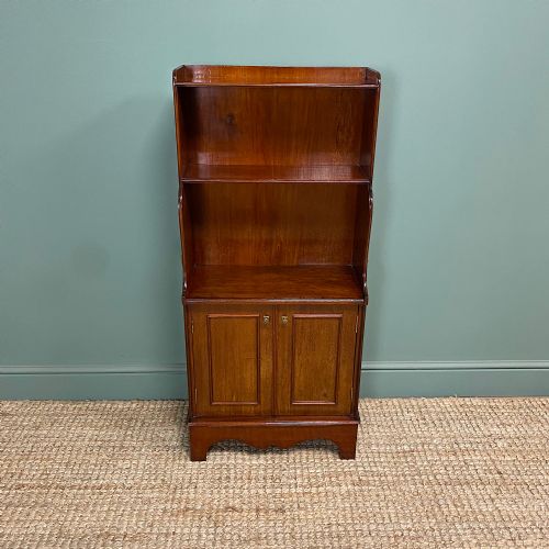 quality small mahogany antique waterfall bookcase - CATEGORY: ANTIQUE BOOKCASES - DATED EDWARDIAN