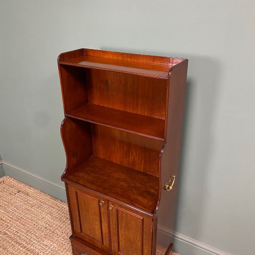 QUALITY SMALL MAHOGANY ANTIQUE WATERFALL BOOKCASE - ADDITIONAL PHOTO 1