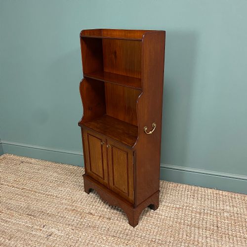 QUALITY SMALL MAHOGANY ANTIQUE WATERFALL BOOKCASE - ADDITIONAL PHOTO 2