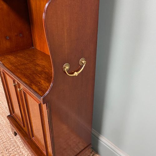 QUALITY SMALL MAHOGANY ANTIQUE WATERFALL BOOKCASE - ADDITIONAL PHOTO 3