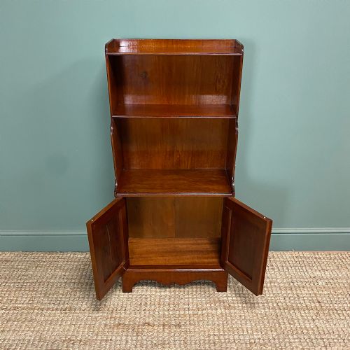 QUALITY SMALL MAHOGANY ANTIQUE WATERFALL BOOKCASE - ADDITIONAL PHOTO 5