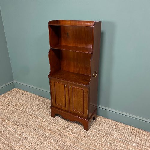 QUALITY SMALL MAHOGANY ANTIQUE WATERFALL BOOKCASE - ADDITIONAL PHOTO 6