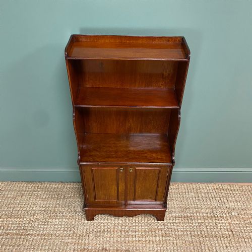 QUALITY SMALL MAHOGANY ANTIQUE WATERFALL BOOKCASE - ADDITIONAL PHOTO 7