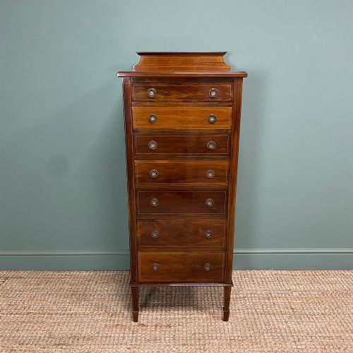 quality tall slim antique chest of drawers - CATEGORY: ANTIQUE CHEST OF DRAWERS - DATED EDWARDIAN