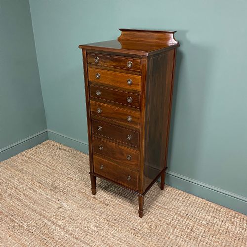 QUALITY TALL SLIM ANTIQUE CHEST OF DRAWERS - ADDITIONAL PHOTO 1