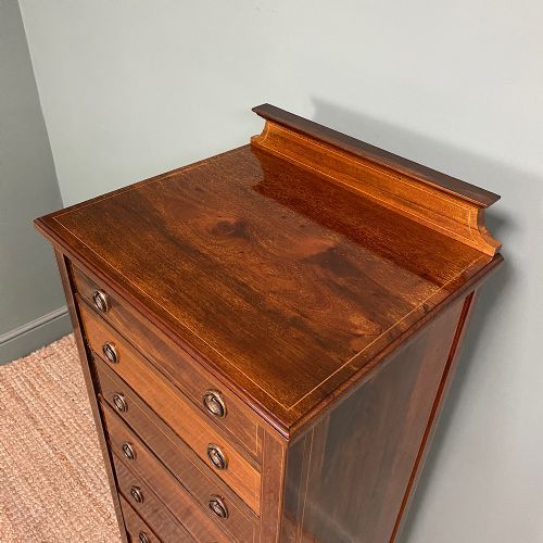 QUALITY TALL SLIM ANTIQUE CHEST OF DRAWERS - ADDITIONAL PHOTO 4
