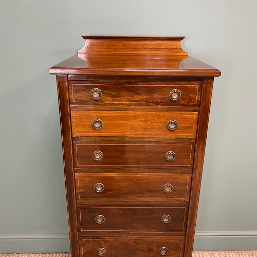 QUALITY TALL SLIM ANTIQUE CHEST OF DRAWERS - ADDITIONAL PHOTO 5