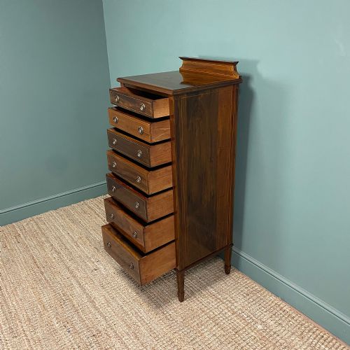 QUALITY TALL SLIM ANTIQUE CHEST OF DRAWERS - ADDITIONAL PHOTO 6
