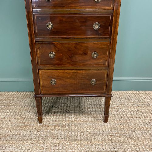 QUALITY TALL SLIM ANTIQUE CHEST OF DRAWERS - ADDITIONAL PHOTO 7