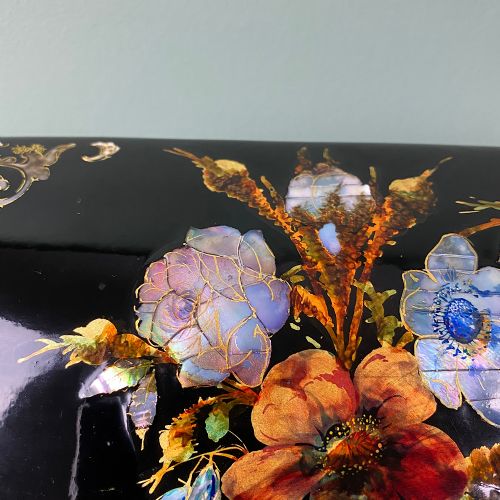 SPECTACULAR INLAID VICTORIAN ANTIQUE STATIONARY BOX - ADDITIONAL PHOTO 4