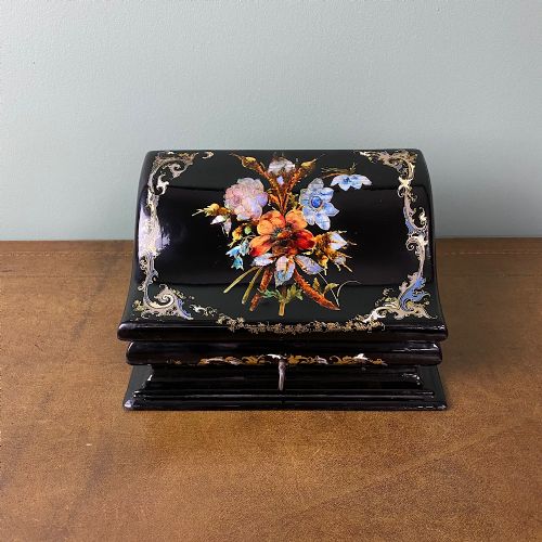 SPECTACULAR INLAID VICTORIAN ANTIQUE STATIONARY BOX - ADDITIONAL PHOTO 5