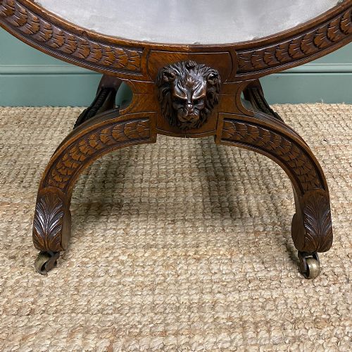 SPECTACULAR VICTORIAN OAK ANTIQUE ARMCHAIR - ADDITIONAL PHOTO 1