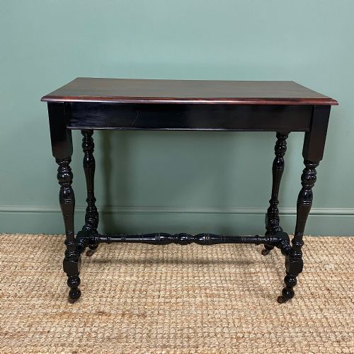 victorian ebonised antique side table - CATEGORY: ANTIQUE TABLES - DATED VICTORIAN