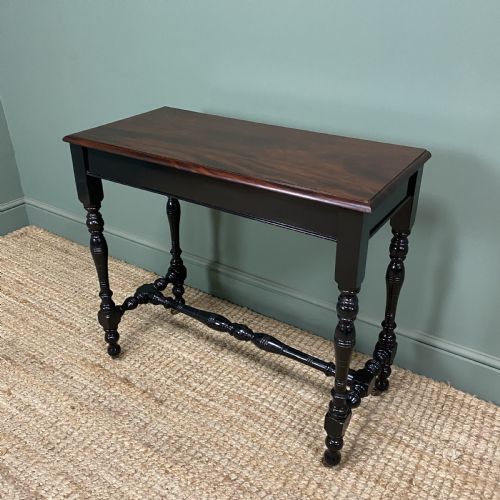 VICTORIAN EBONISED ANTIQUE SIDE TABLE - ADDITIONAL PHOTO 3