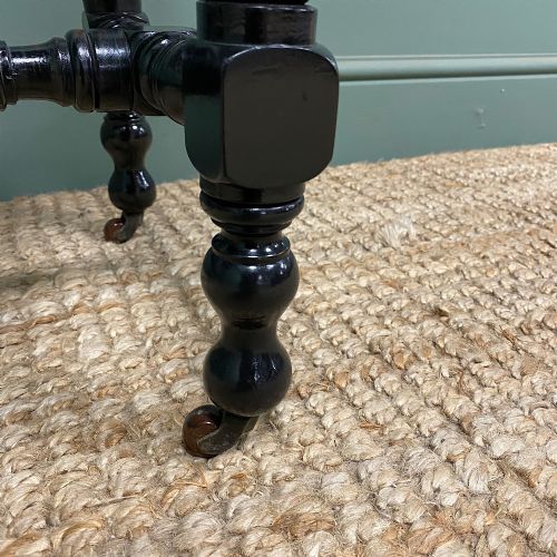 VICTORIAN EBONISED ANTIQUE SIDE TABLE - ADDITIONAL PHOTO 4