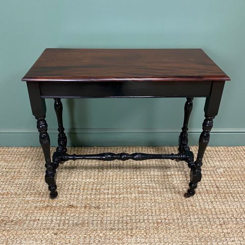 VICTORIAN EBONISED ANTIQUE SIDE TABLE - ADDITIONAL PHOTO 5