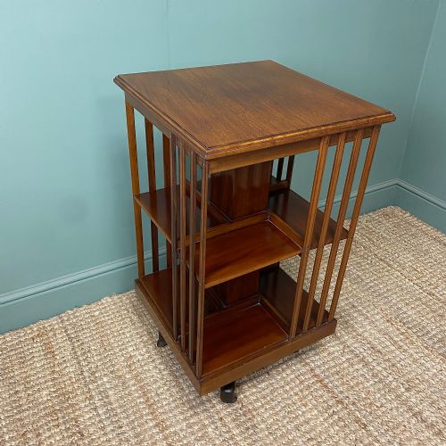 BEAUTIFUL EDWARDIAN ANTIQUE MAHOGANY REVOLVING BOOKCASE - ADDITIONAL PHOTO 3