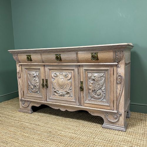 SPECTACULAR VICTORIAN OAK ANTIQUE SIDEBOARD - ADDITIONAL PHOTO 11