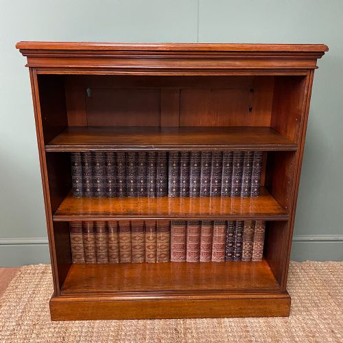 fine quality victorian mahogany antique open bookcase - CATEGORY: ANTIQUE BOOKCASES - DATED VICTORIAN