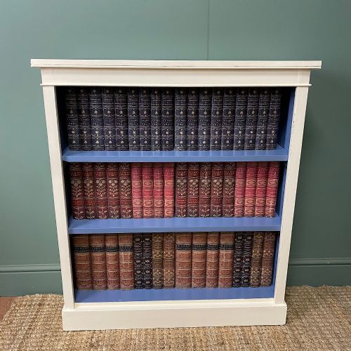 antique victorian painted open bookcase - CATEGORY: ANTIQUE BOOKCASES - DATED VICTORIAN