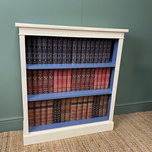 ANTIQUE VICTORIAN PAINTED OPEN BOOKCASE - ADDITIONAL PHOTO 1