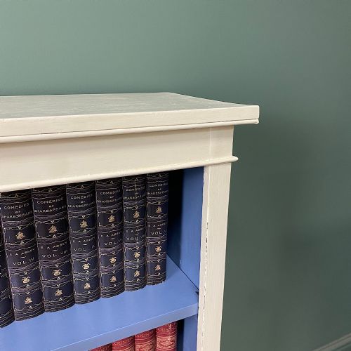 ANTIQUE VICTORIAN PAINTED OPEN BOOKCASE - ADDITIONAL PHOTO 2