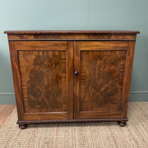 beautifully figured regency mahogany antique cupboard - CATEGORY: ANTIQUE CUPBOARDS - DATED REGENCY