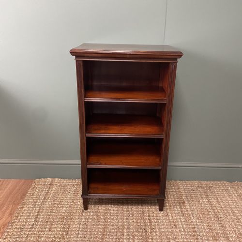 small edwardian mahogany antique open bookcase - CATEGORY: ANTIQUE BOOKCASES - DATED EDWARDIAN