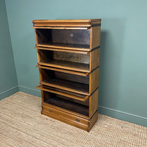 TALL GOLDEN OAK GLOBE WERNICKE STACKING BARRISTERS BOOKCASE - ADDITIONAL PHOTO 1