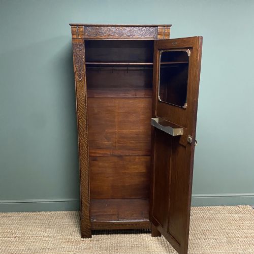 QUALITY OAK ANTIQUE HALL CUPBOARD WARDROBE - ADDITIONAL PHOTO 1