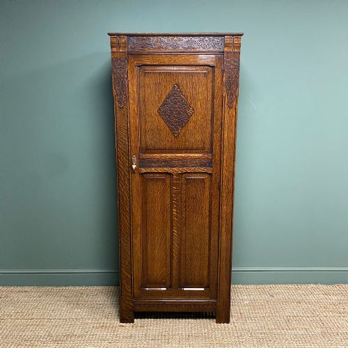 QUALITY OAK ANTIQUE HALL CUPBOARD WARDROBE - ADDITIONAL PHOTO 7