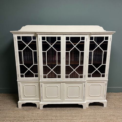 large victorian painted antique bookcase - CATEGORY: ANTIQUE BOOKCASES - DATED 1900