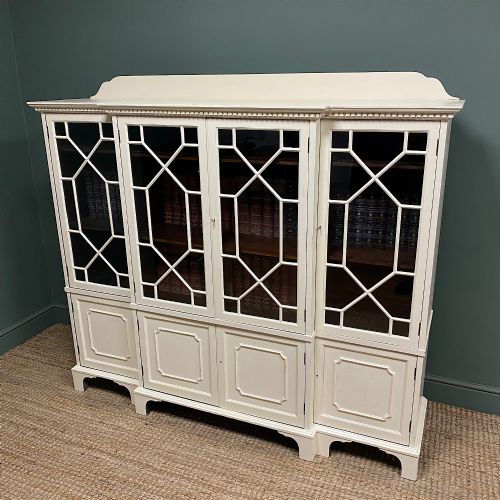 LARGE VICTORIAN PAINTED ANTIQUE BOOKCASE - ADDITIONAL PHOTO 3