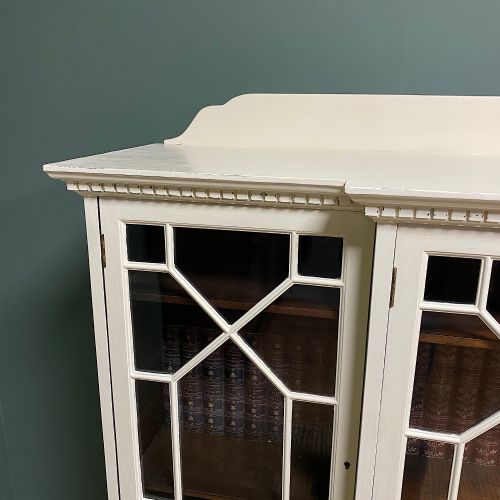 LARGE VICTORIAN PAINTED ANTIQUE BOOKCASE - ADDITIONAL PHOTO 4