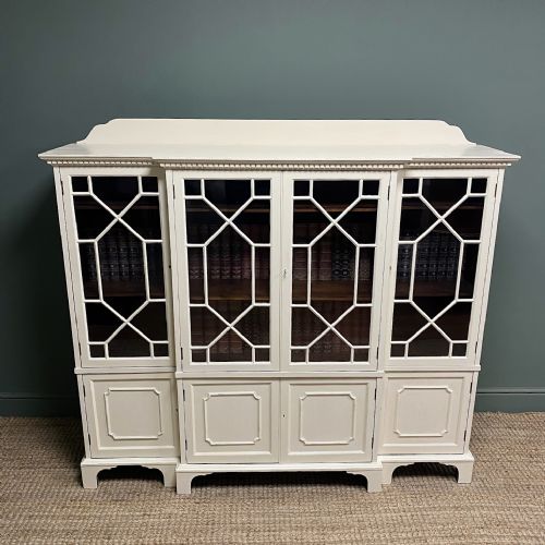 LARGE VICTORIAN PAINTED ANTIQUE BOOKCASE - ADDITIONAL PHOTO 5