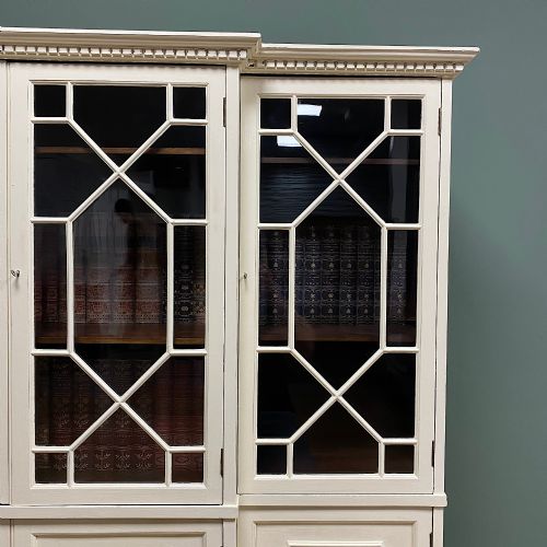 LARGE VICTORIAN PAINTED ANTIQUE BOOKCASE - ADDITIONAL PHOTO 6