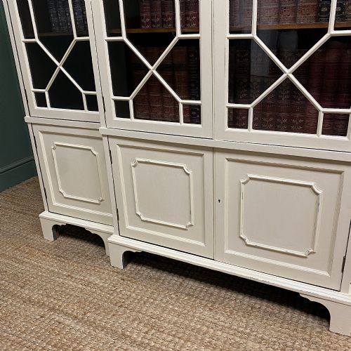 LARGE VICTORIAN PAINTED ANTIQUE BOOKCASE - ADDITIONAL PHOTO 7