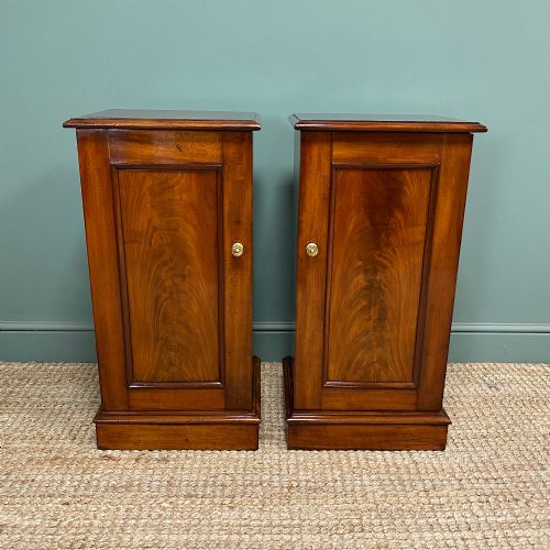 pair of victorian mahogany antique bedside cabinets - CATEGORY: ANTIQUE CUPBOARDS - DATED VICTORIAN