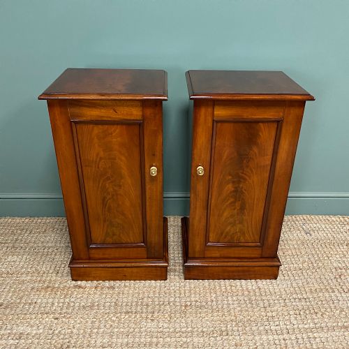 PAIR OF VICTORIAN MAHOGANY ANTIQUE BEDSIDE CABINETS - ADDITIONAL PHOTO 2