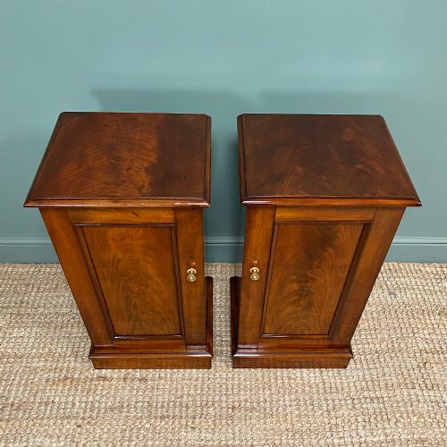 PAIR OF VICTORIAN MAHOGANY ANTIQUE BEDSIDE CABINETS - ADDITIONAL PHOTO 3