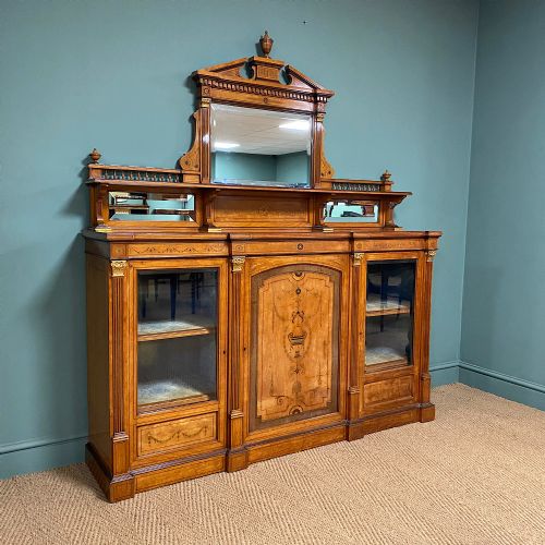 SPECTACULAR VICTORIAN SATINWOOD ANTIQUE SIDEBOARD - ADDITIONAL PHOTO 3
