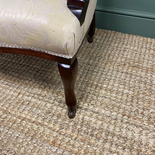 ELEGANT 19TH CENTURY UPHOLSTERED ANTIQUE ARM CHAIR - ADDITIONAL PHOTO 5