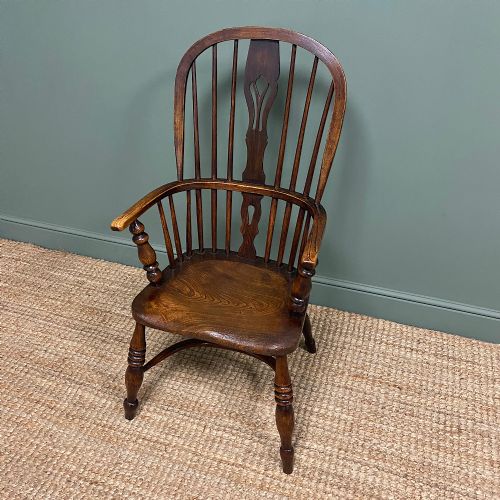 VICTORIAN COUNTRY OAK ANTIQUE WINDSOR CHAIR - ADDITIONAL PHOTO 4